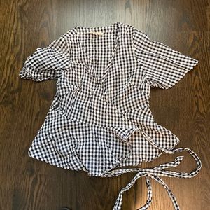 Loft navy gingham shirt